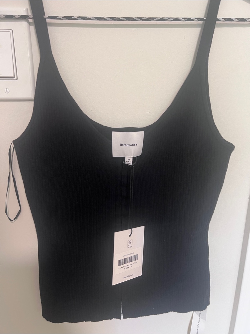 Reformation Eloise Cotton Sweater Tank Black - Size M